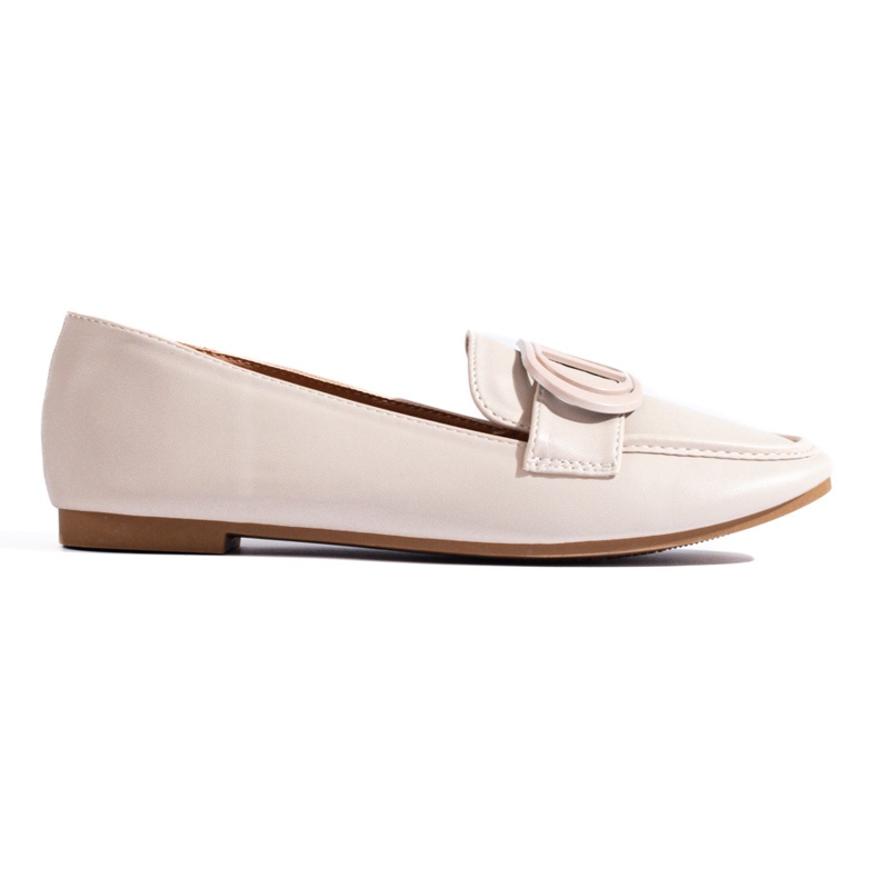 Tyylikkäät naisten Shelovet beige-mokasiinit