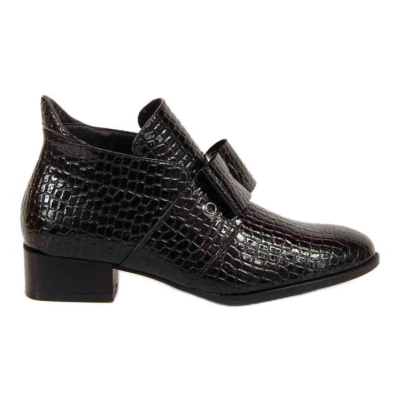 Naisten saappaat Jodhpur-saappaat lakatulla mustalla Potocki-rusetilla