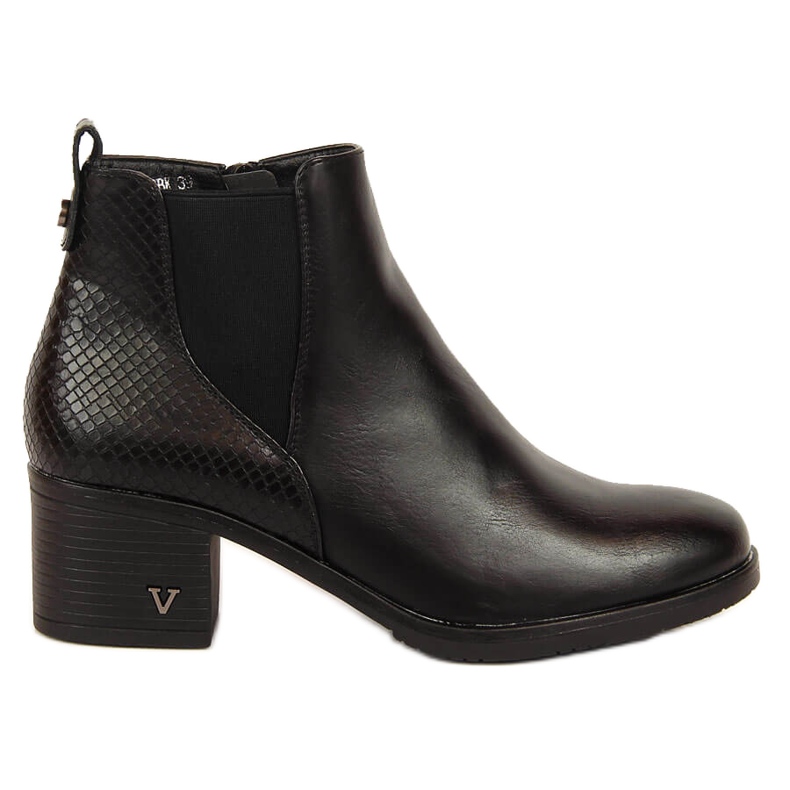 Naisten saappaat eristetty musta käärmeennahka Potocki