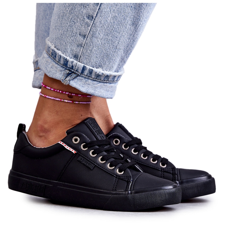 Naisten matalat nahkalenkkarit Big Star KK274006 musta