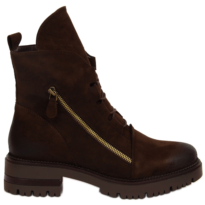 Naisten ruskeat saappaat vetoketjulla, Potocki