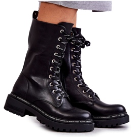 PG1 Korkeat Lämpimät Naisten Saappaat Sidotut Musta Darla