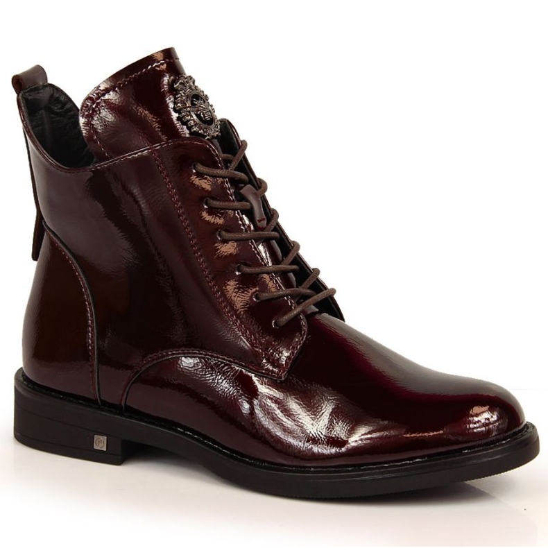 Lämpimät lakatut saappaat Potocki W WOL92B burgundi claret