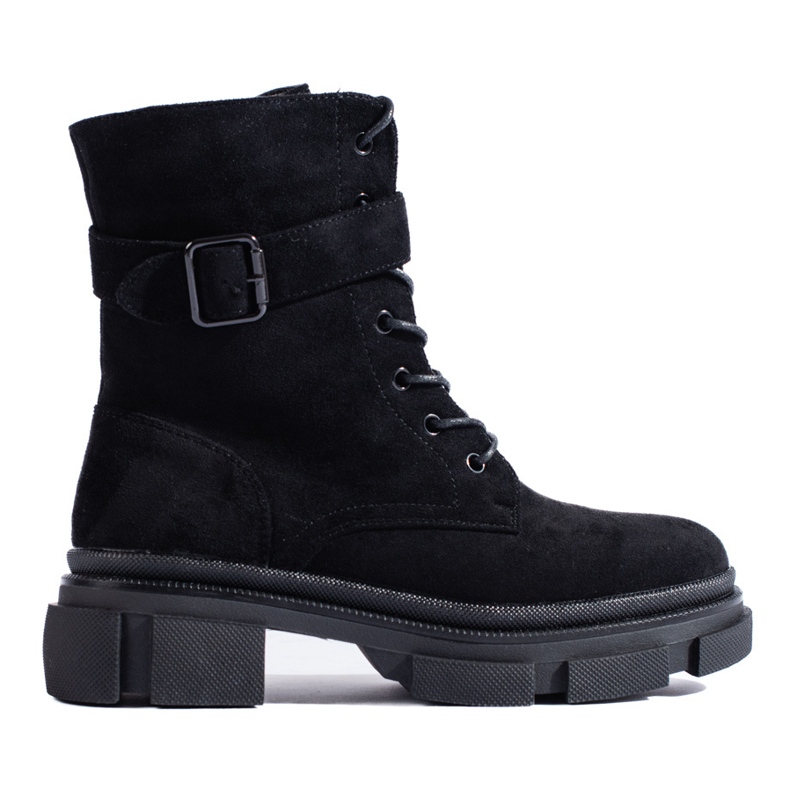 Mustat naisten laukut paksussa Shelovet-pohjassa