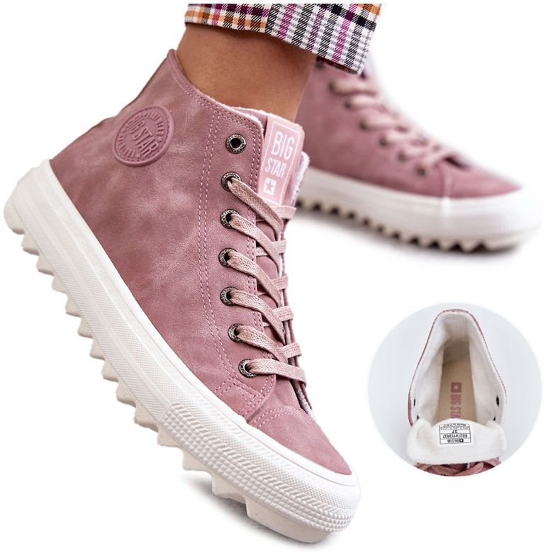Naisten lenkkarit Big Star High Warm Pink EE274113 vaaleanpunainen