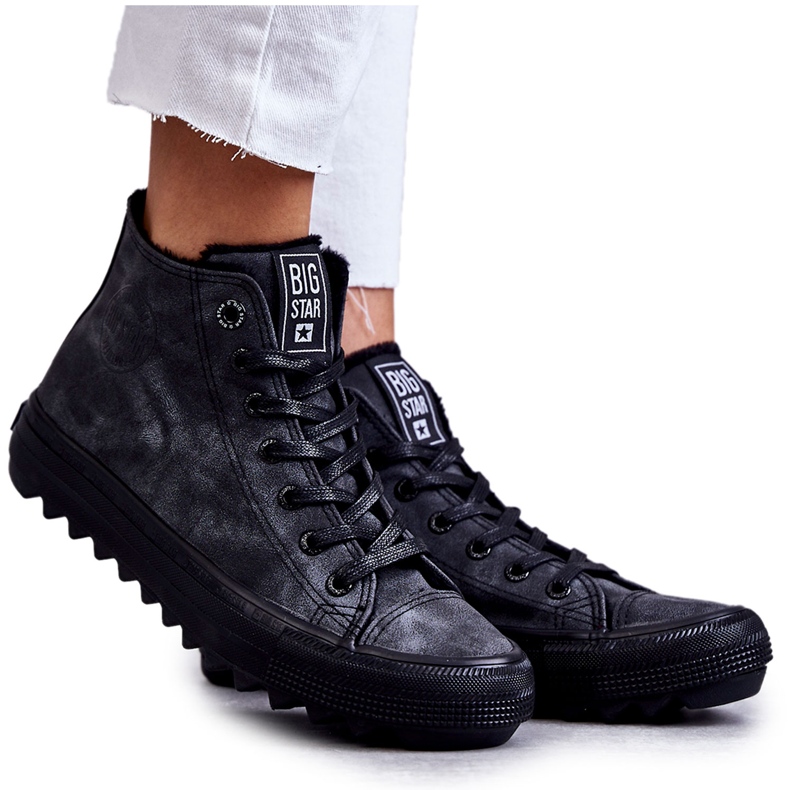 Naisten lenkkarit Big Star High lämmitetty musta GG274069