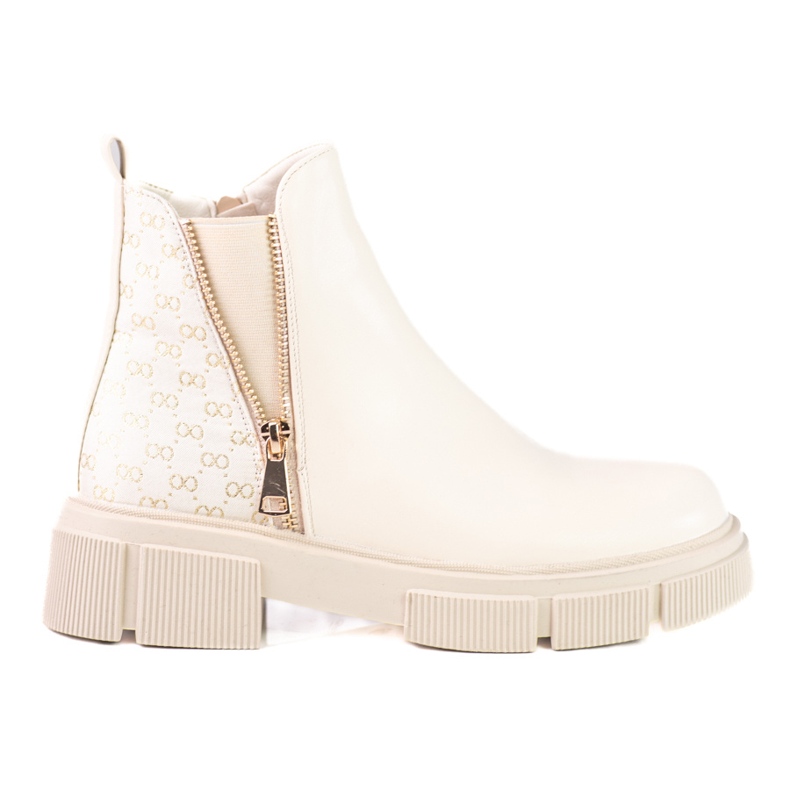 Naisten beigenväriset Chelsea-saappaat Shelovetin alustalla