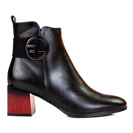 W. Potocki Klassiset naisten saappaat matalassa Potocki-tolppassa musta