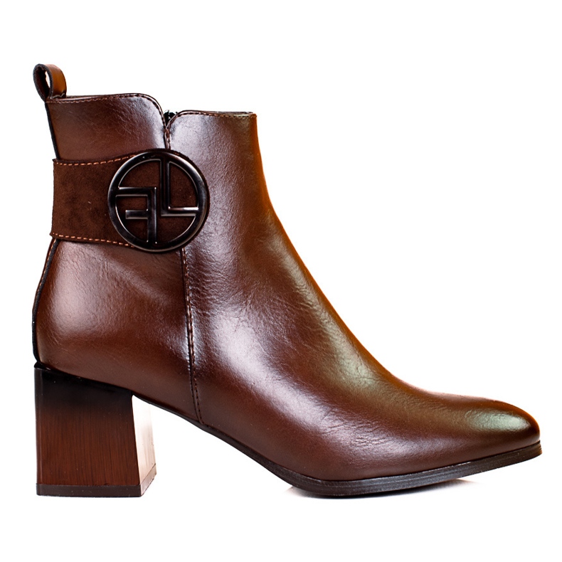 W. Potocki Klassiset naisten saappaat matalassa Potocki-tolppassa ruskea