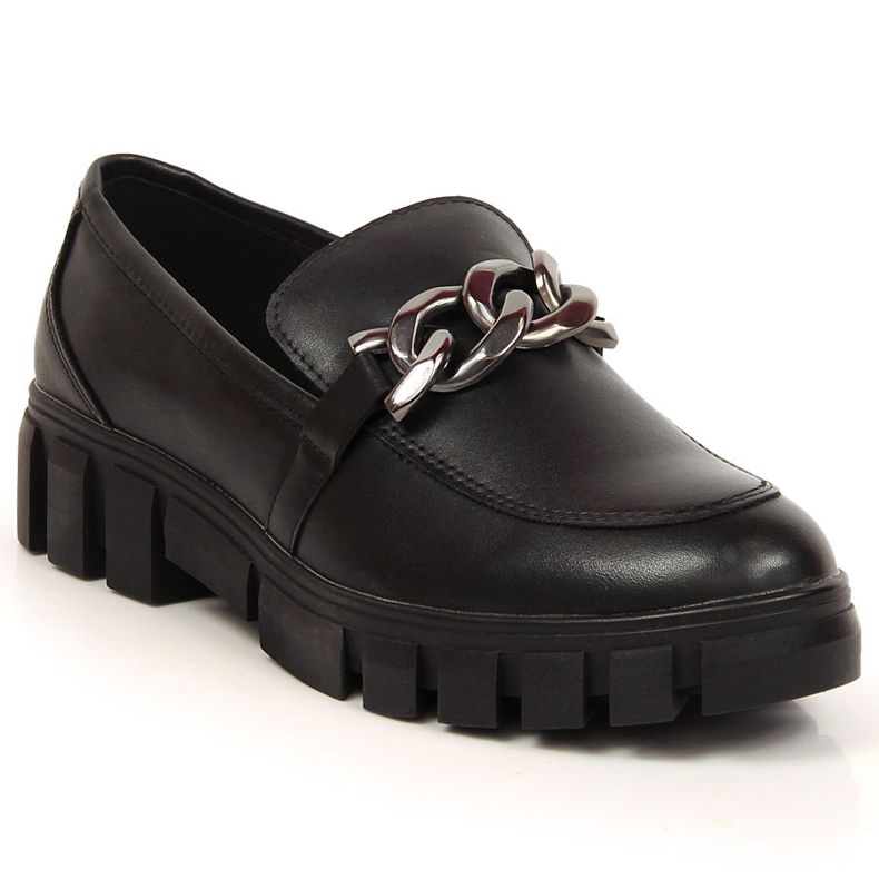 Naisten loaferit tasolle ketjulla musta Sergio Leone