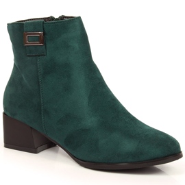 M. DASZYŃSKI Naisten vihreät mokkanahkaiset lämpimät saappaat Daszyński SAN3B