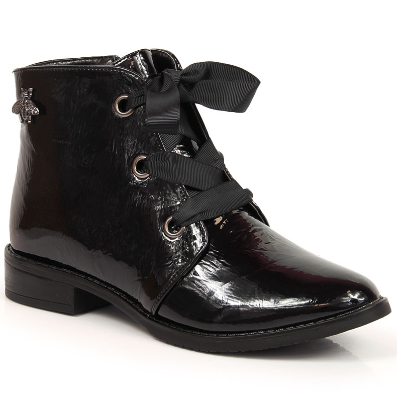 M. DASZYŃSKI Patenttimustat eristetyt naisten saappaat mustat Daszyński SAN5A