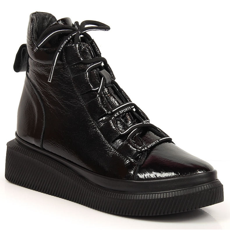 Nahkamaalatut eristetyt naisten saappaat Artiker HBH36 musta