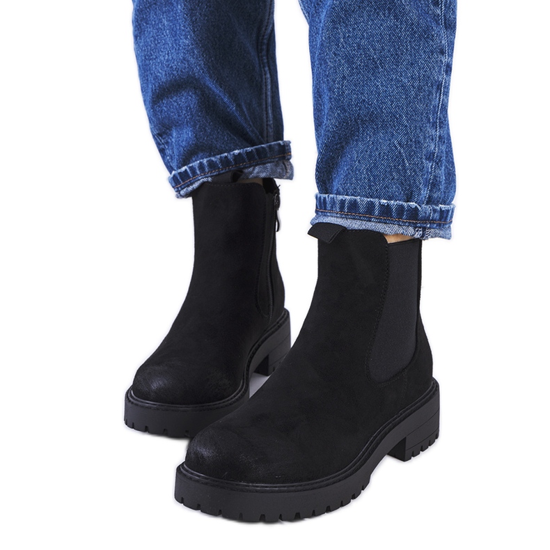 Ecrinin mustat eko-mokkanahkasaappaat