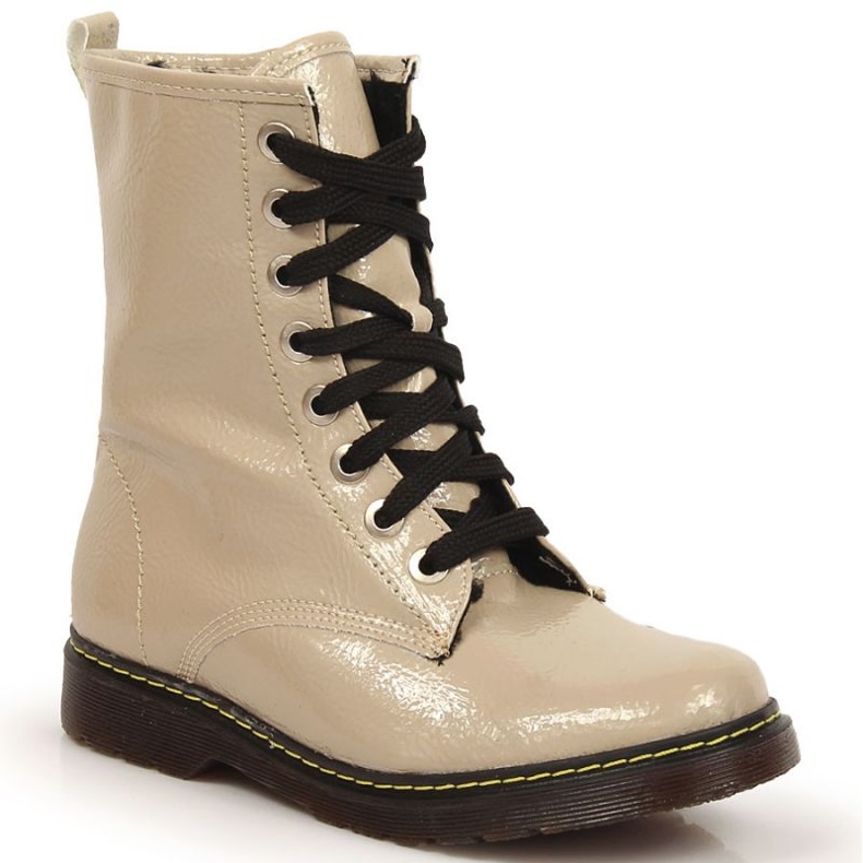 Lämpimät lakatut saappaat Kornecki Jr. KOR6017B beige