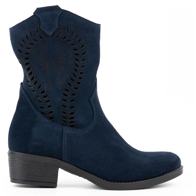 Olivier Naisten harjakattoiset korkokengät Angela laivastonsiniset saappaat sininen