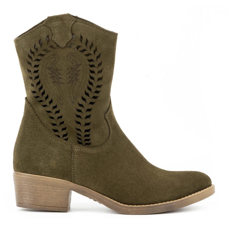 Olivier Naisten harjakattoiset korkokengät Angela vihreät saappaat