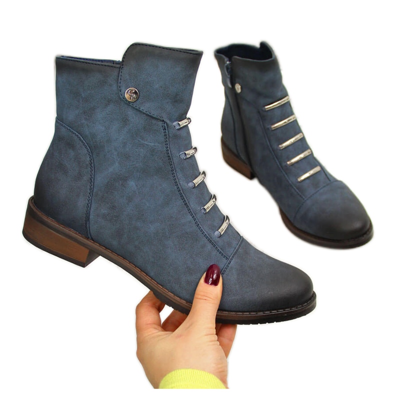 Naisten saappaat koristeilla, eristetty sininen Jezzi JEZ52D