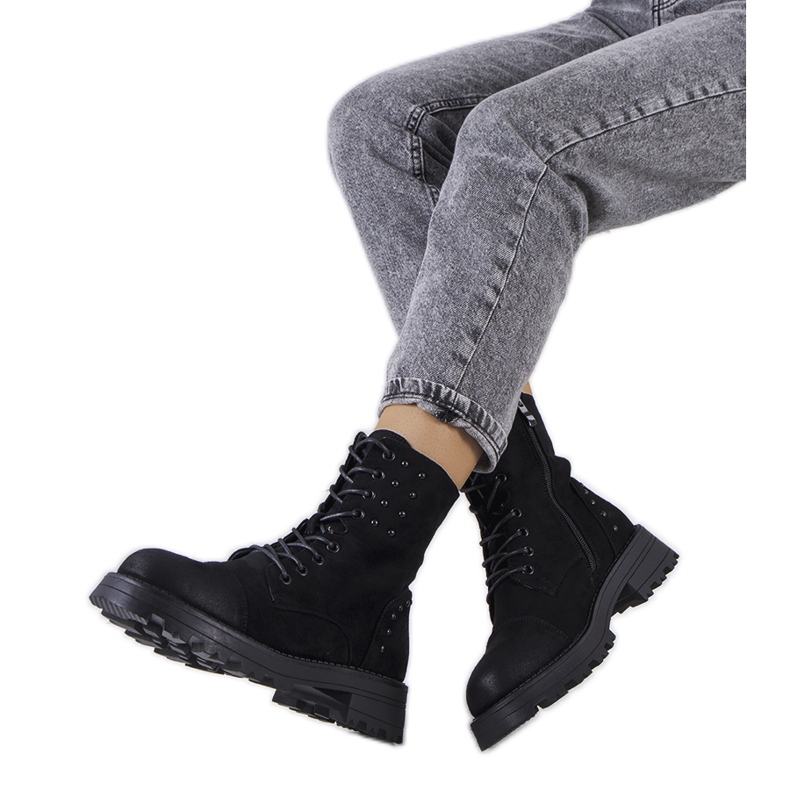 Polperron mustat ekologiset mokkanahka saappaat