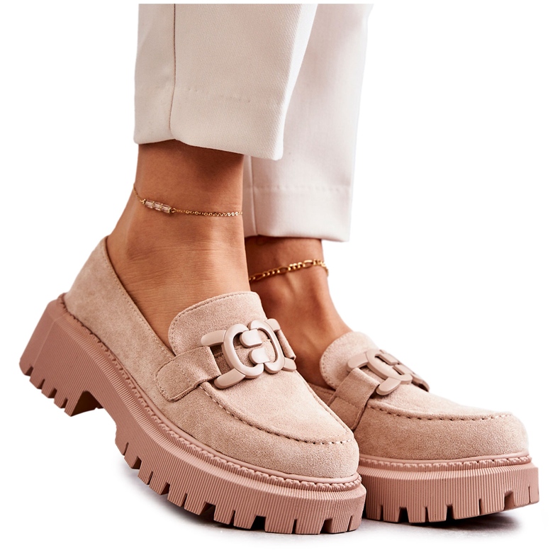 FB2 Naisten brogues koristeella beige Leeza