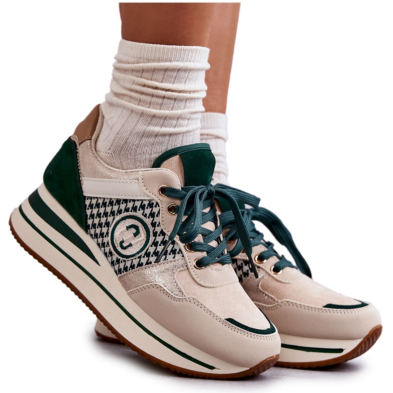 FB2 Muodikkaat naisten urheilukengät beigenvihreä Aronne