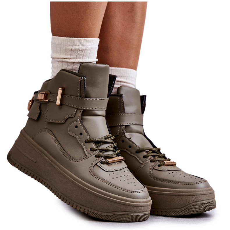 Naisten lämpimät urheilukengät Lexa Green khaki vihreä