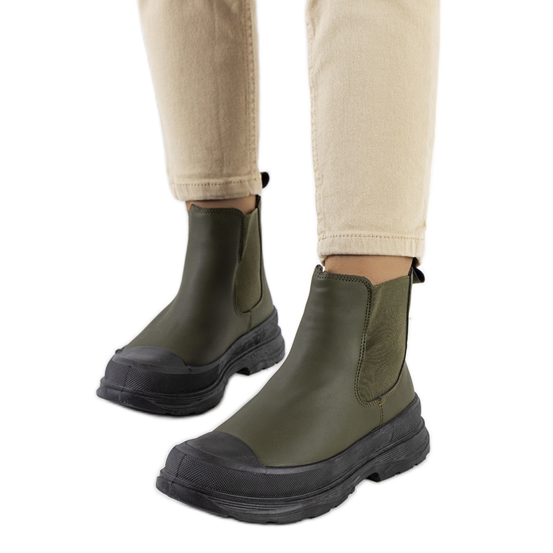 Vihreät eko-nahkaiset Chelsea-saappaat Loreelta