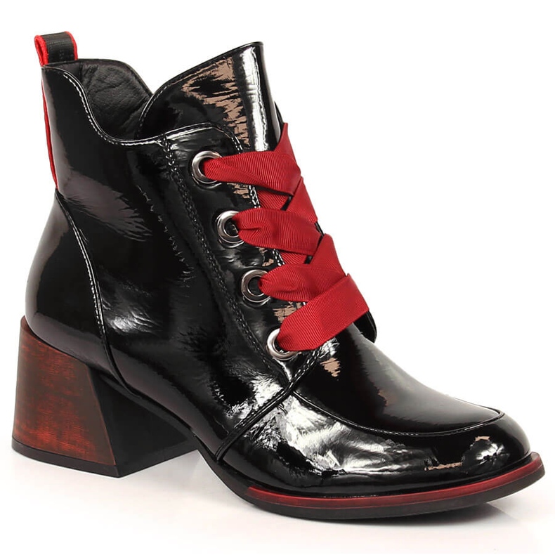 Mustaksi lakatut eristetyt naisten saappaat mustat Vinceza JAN147A