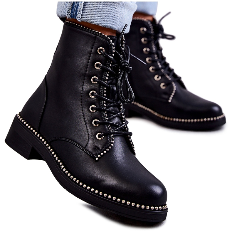 PG1 Naisten saappaat nappeilla Musta Rostill