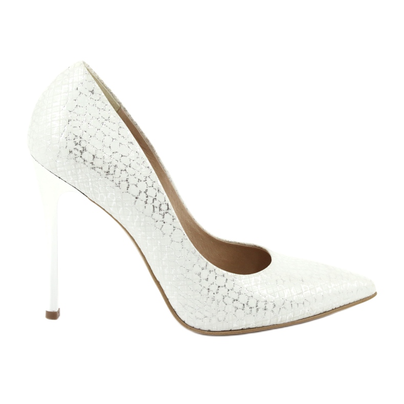 Pumput hopeaneulalla Espinto 391/63 valkoinen harmaa