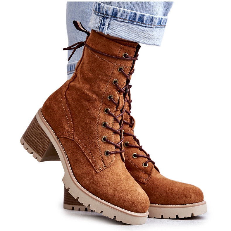 Naisten lämpimät korkokengät Camel Julieta ruskea