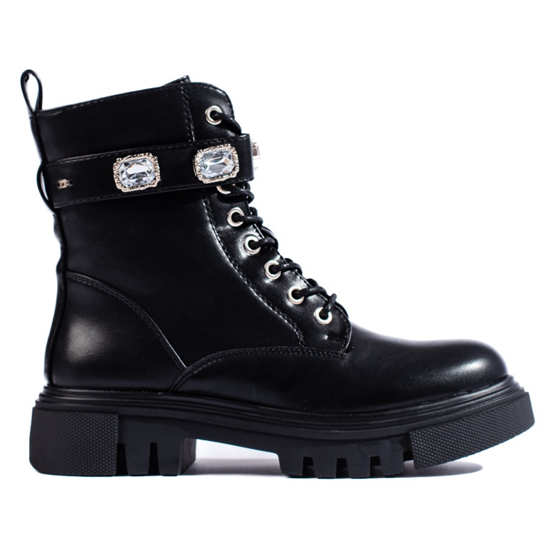 Mustat naisten nilkkurit kristalleilla