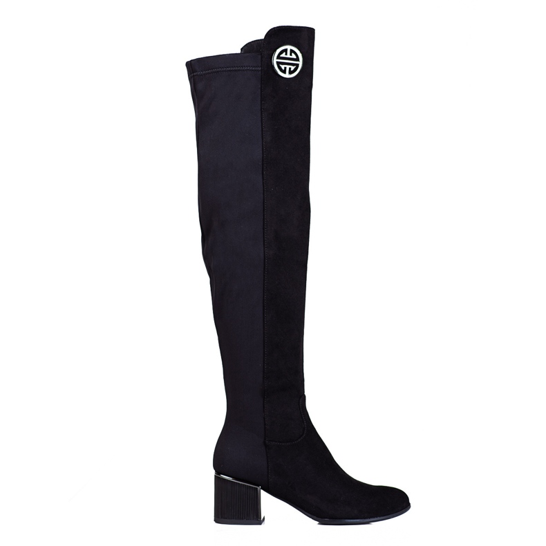 Mustat Shelovet naisten reisisaappaat matalassa tolppassa