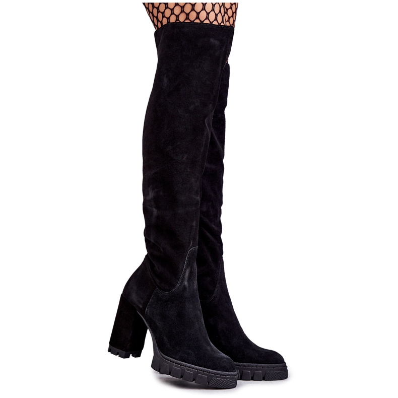 PA2 Muodikkaat mokkanahkaiset Estrela-saappaat musta