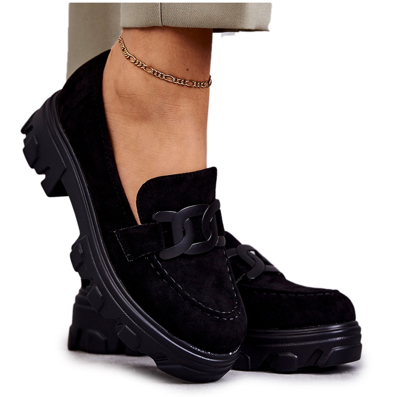 Vinceza Naisten mokkanahkakengät mustalla Janne-alustalla