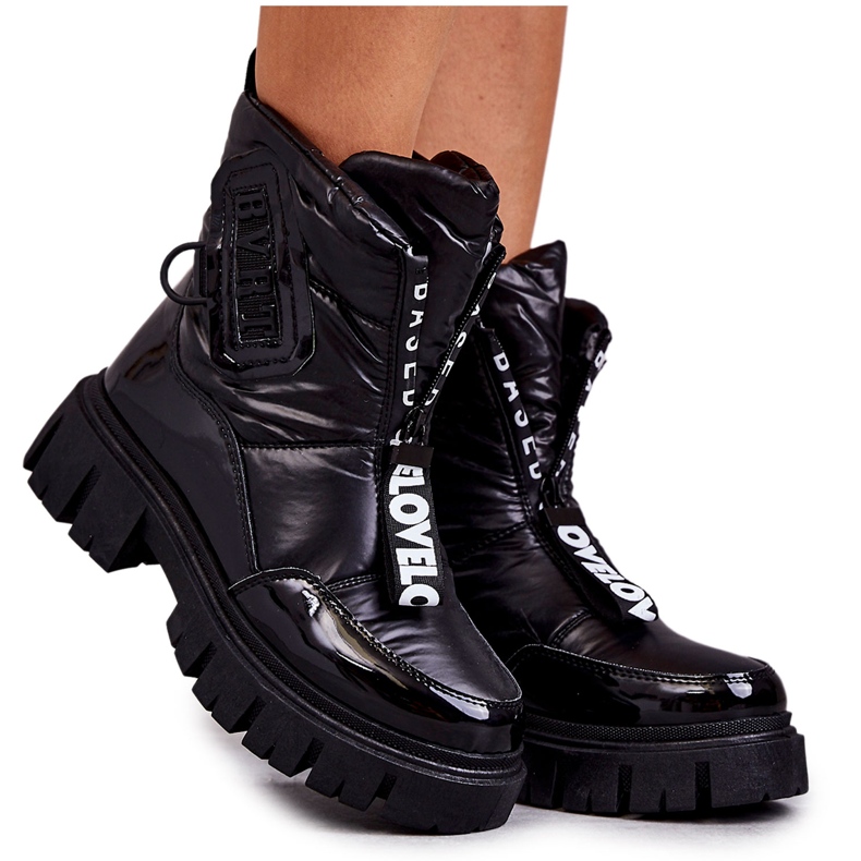 PM1 Naisten mustat lämpimät lumisaappaat vetoketjulla Marit