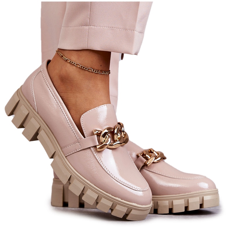 Sergio Leone Lakatut loaferit alustalla Beige Inger