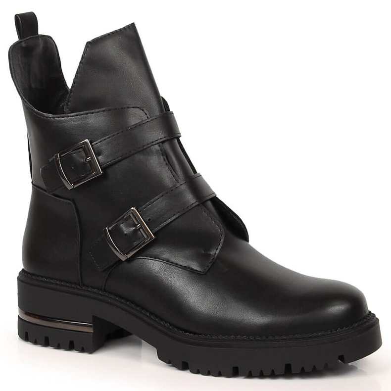 Mustat eristetty naisten saappaat soljet Sergio Leone