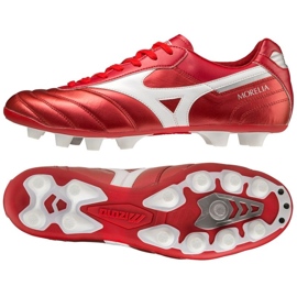 Mizuno Morelia Ii Elite Md M P1GA221260 jalkapallokengät punainen appelsiinit ja punaiset Mizuno Morelia Ii Elite Md M P1GA221260 jalkapallokengät punainen appelsiinit ja punaiset
