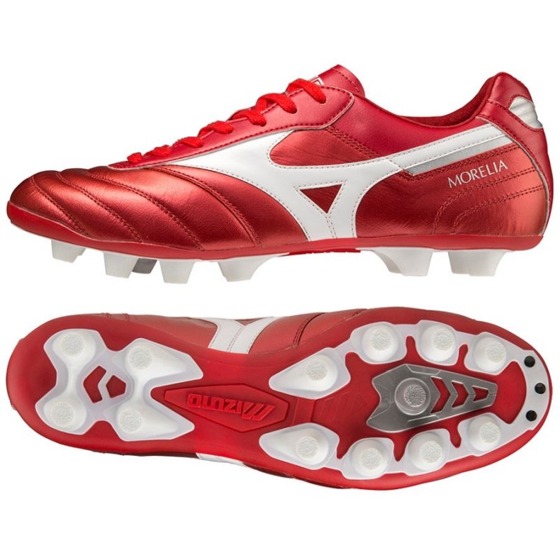 Mizuno Morelia Ii Elite Md M P1GA221260 jalkapallokengät punainen appelsiinit ja punaiset