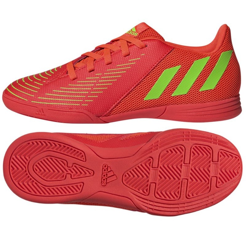 Adidas Predator Edge.4 In Jr GZ6014 jalkapallokengät punainen appelsiinit ja punaiset