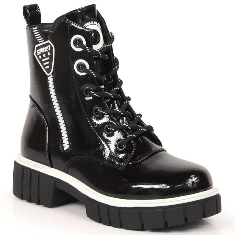 S.Barski S. Barskin mustat eristetyt lakatut saappaat tytöille