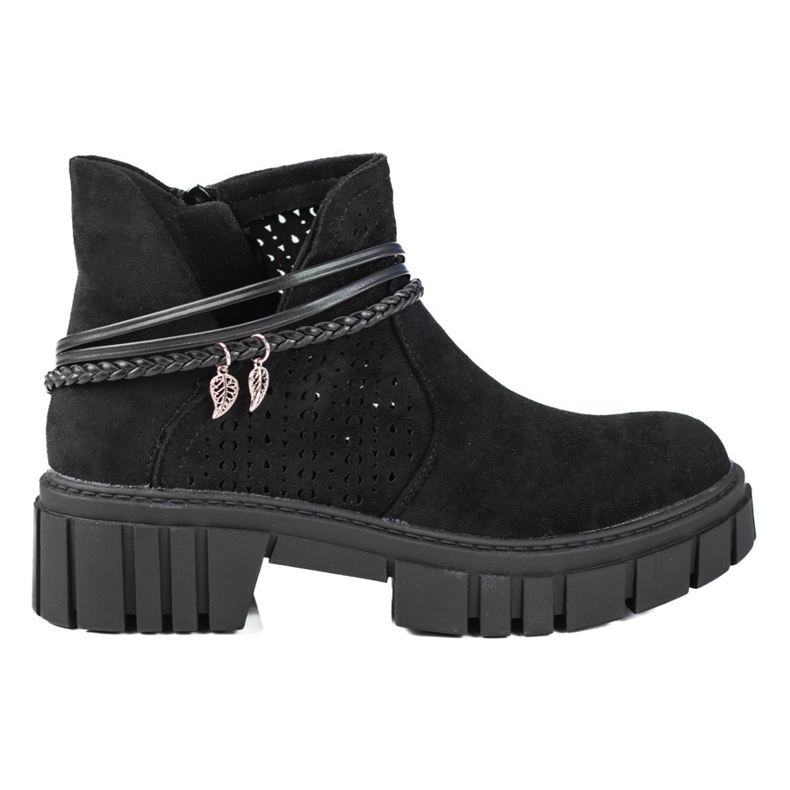 Harjakattoiset naisten saappaat Shelovet-alustalla musta