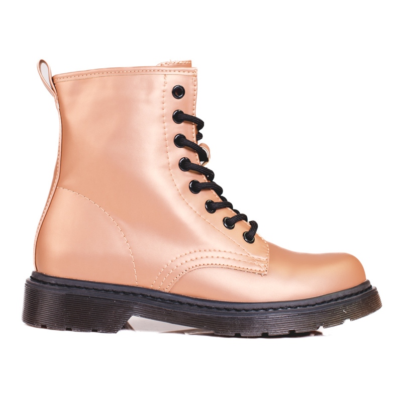 Shelovet kullanväriset naisten saappaat, joissa on metallinen kiilto ruskea