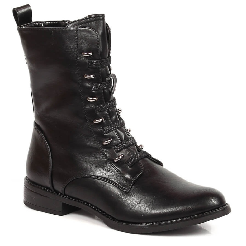 Mustat eristetyt naisten saappaat vetoketjulla Jezzi