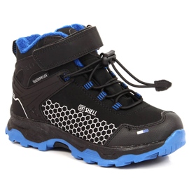 Lasten vedenpitävät lumisaappaat tarranauhalla American Club AM904A musta