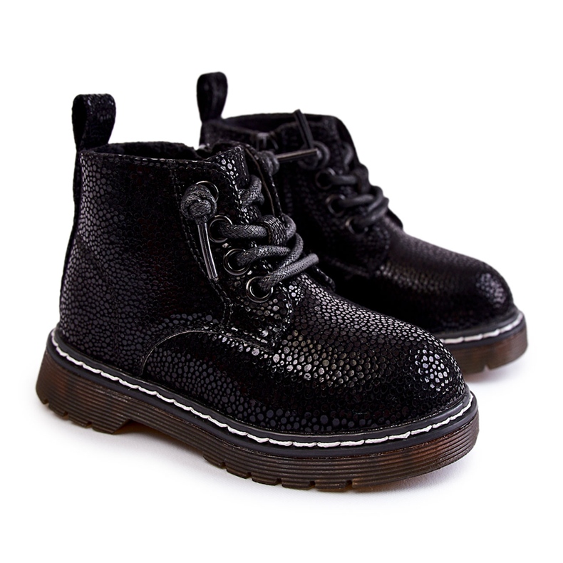 Lasten lämpimät saappaat vetoketjulla Musta Betsy