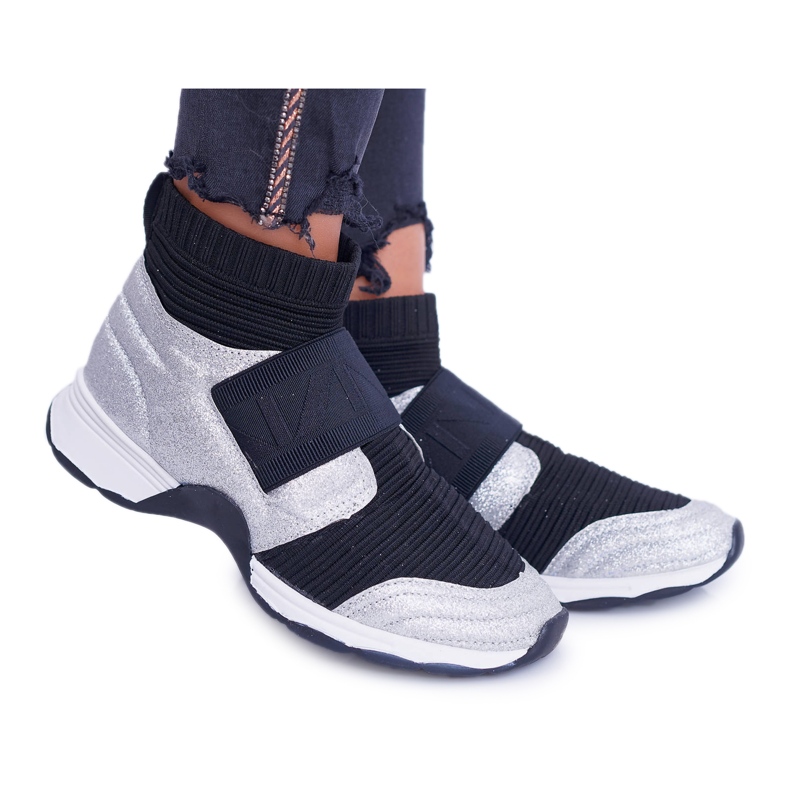 Naisten urheilukengät Lu Boo Sukkahopealla Glitter Phantom HT9022 musta