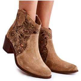 Lewski Shoes Harjatut mokkanahkaiset saappaat Lewski-kengät 3170/2 beige