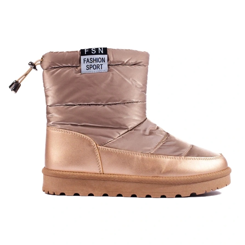 W. Potocki Naisten Potocki-lumisaappaat matalalla päällisellä, kullanväriset kultainen